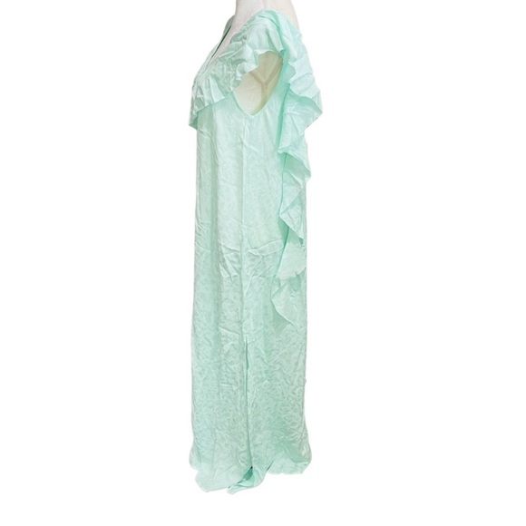 Zadig & Voltaire Medium Reen Ruffle Neck Silk Maxi Dress Mint Green $578 NWT - Picture 7 of 16